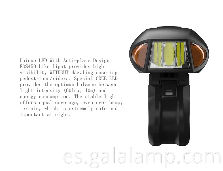 Luz de bicicleta recargable USB ultra brillante con 360 lúmenes